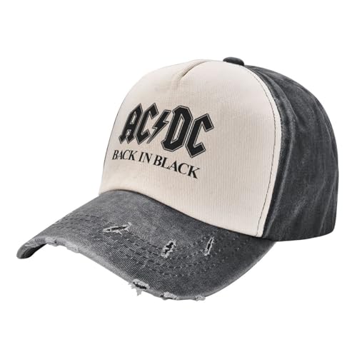 Unisex und modisch Hip Hop AC DC Bold Black Baseball Caps Männer Frauen Distressed Denim Sun Cap Outdoor Sommer Hüte Cap Sport Outdoor Geschenke von WVVCXCC