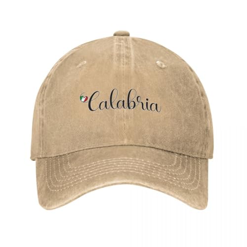 WVVCXCC Baseballkappe Unisex und modisch Kalabrien mit italienischem Herz - I Love Calabria Cap Cowboyhut Sportkappen Sonnenkappe Frau Herrensport Outdoor-Geschenke von WVVCXCC