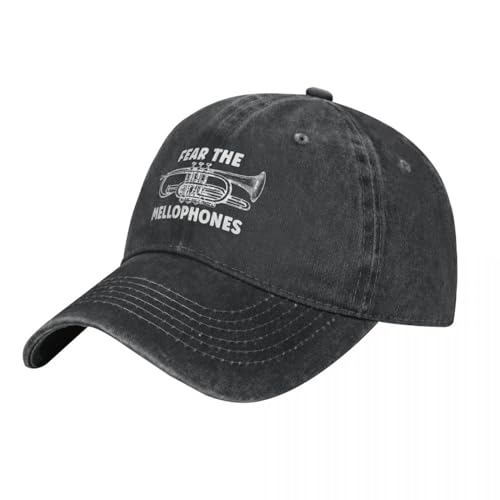 WVVCXCC Baseballkappe Unisex und modischLustige Angst Die Mellophone Mellophone Player Marching Band Mellophone Musik, Jazzband Mellophon Musik Geschenke Idee CowboyhutSport Outdoor-Geschenke von WVVCXCC