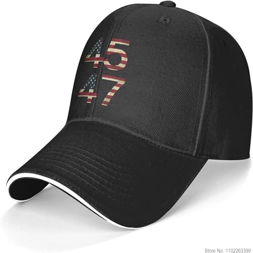 WVVCXCC Baseballkappe modisch Pro 45 47 2024 Flagge für Präsidentenhut Unisex Erwachsene Trucker Hüte Verstellbare Denim-Kappe Sportgeschenke von WVVCXCC