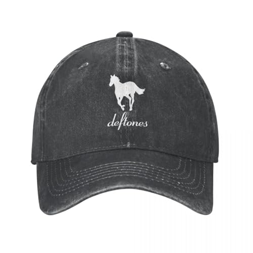 WVVCXCC Baseballmütze Gewaschener Polo-StilRunning Deftones Metall Punk Männer Frauen Distressed Denim Caps Hut Outdoor Ganzjährig Unstrukturiert Weiche Snapback Cap Outdoor Sonnenhut von WVVCXCC