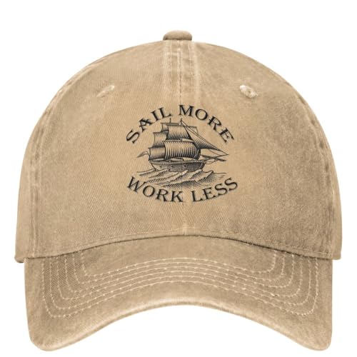 Baseballmütze Unisex Segelboot Segeln Mehr Arbeit Weniger Outdoor Fitnessstudio Sonnencreme Waschen Trucker Hut Weiblich Männlich Streetwear Print Snapback Cap Outdoor-Geschenke von WVVCXCC