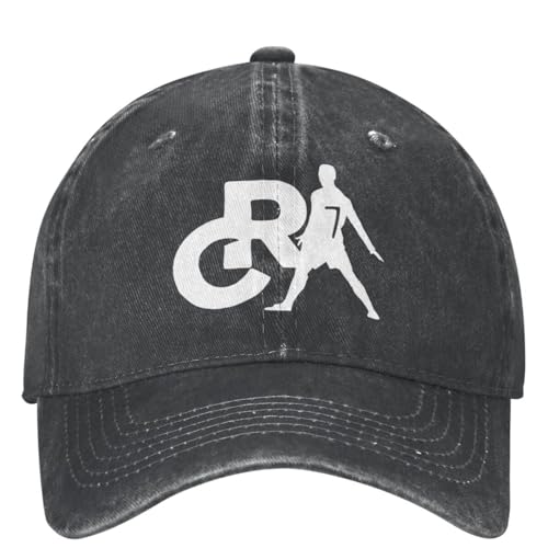 WVVCXCC Baseballmütze Unisex und modisch Klassischer Fußball Ronaldo s Stil Distressed Baumwolle Snapback Cap Outdoor Alle Jahreszeiten Reise Hüte Cap Sport Outdoor Geschenke von WVVCXCC