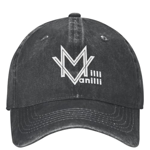WVVCXCC Baseballmütze Unisex und modisch The Real Milli Vanilli Pop Musik Outfit s Distressed Denim Caps Hut Classic Outdoor Soft Snapback Cap Sport Outdoor Geschenke von WVVCXCC