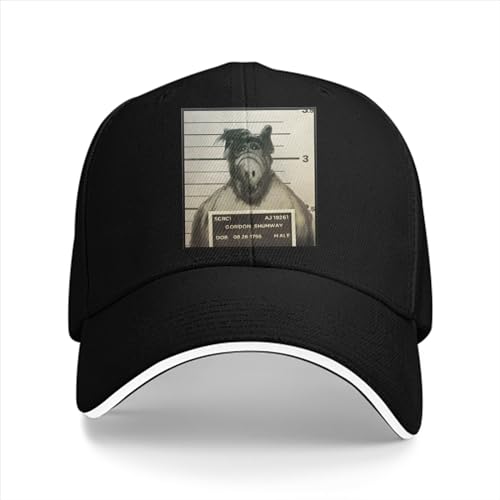 WVVCXCC Baseballmütze Washed Polo StylePure Color Dad Hats Alf Fahndungsfoto Herrenhut Sonnenblende ALF The Animated Series Schirmmütze Outdoor Sonnenhut von WVVCXCC