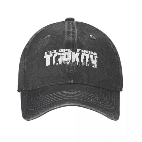WVVCXCC Unisex und modisch Vintage Escape from Tarkov Logo Baseballmützen Distressed Baumwolle Snapback Hut Survival Shooter Spiel Outdoor-Aktivitäten Hüte Cap Sport Outdoor-Geschenke von WVVCXCC