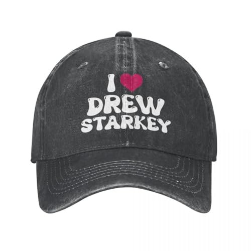 WVVCXCC Unisex und modisch Vintage I Love Drew Starkey Baseballmützen Unisex-Stil Distressed Denim Washed Snapback Hut Outdoor Workouts Geschenk Caps Hut Sport Outdoor Geschenke von WVVCXCC