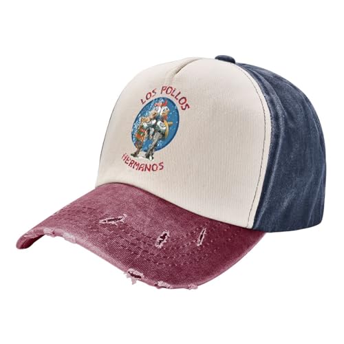 WVVCXCC Unisex und modisch Vintage Los Pollos Hermanos Baseballmützen Unisex-Stil Distressed Washed Sun Cap Gus Fring Walter White Hats Cap Sport Outdoor-Geschenke von WVVCXCC