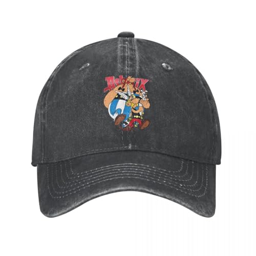 WVVCXCC Unisex und modische Retro Asterix Und Obelix Baseballmütze Unisex-Stil Distressed Washed Snapback Hut Outdoor Sommer Verstellbare Passform Hüte Cap Sport Outdoor-Geschenke von WVVCXCC