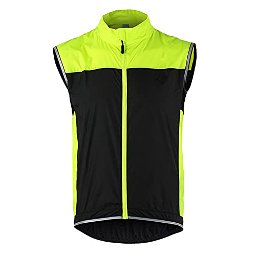 Fahrradweste ärmellos Weste Herren,Fahrradjacke Fahrradhemd Cycling Jersey Fahrradbekleidung Radsport Shirts Bike Jacke,Winddichte Atmungsaktive Regenmantel Windbreaker Kleidung(Size:L.,Color:Grün) von WWAIHY