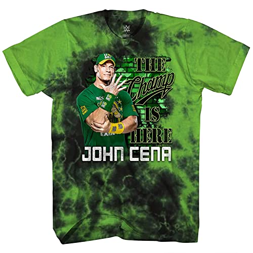 WWE Champion John Cena Shirt – Hustle Loyalty Respect – World Wrestling Champion Tie Dye T-Shirt, Schwarz Grün Tie Dye, XL von WWE