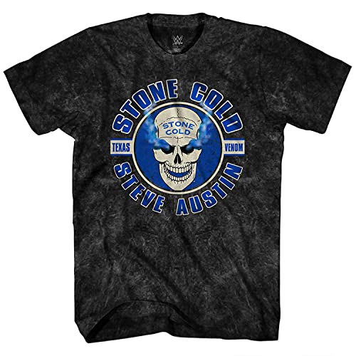 WWE Herren Stone Cold Steve Austin – World Wrestling Champion Tie Dye T-Shirt, Black Tie Dye, Klein von WWE