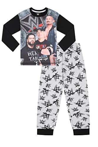 WWE Jungen Roman Reigns Randy Orton John Cena World Wrestling Entertainment Langes Pyjama-Set, grau, 116 von WWE