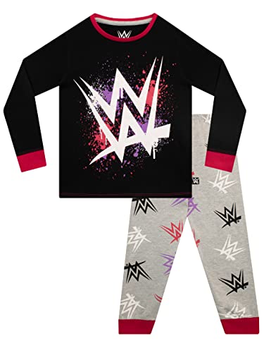 WWE Mädchen Schlafanzug Schwarz 116 von WWE