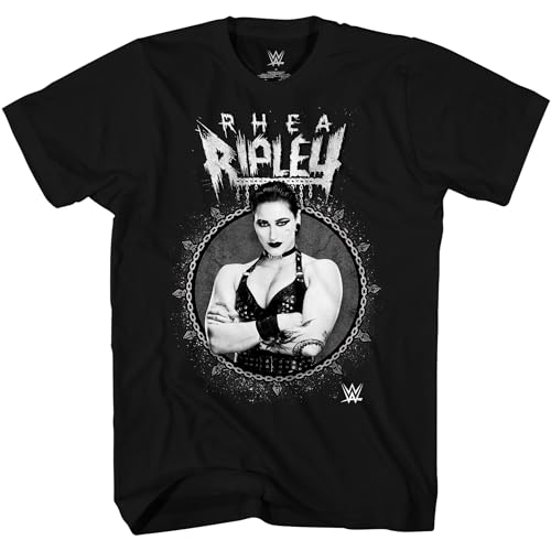 WWE Rhea Ripley Chains Brutality T-Shirt für Erwachsene, Schwarz, L von WWE