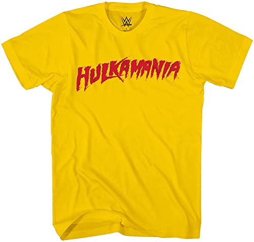 WWE Superstar Hulk Hogan Shirt - Hulkamania Hollywood Hogan - World Wrestling Champion T-Shirt, gelb, Klein von WWE