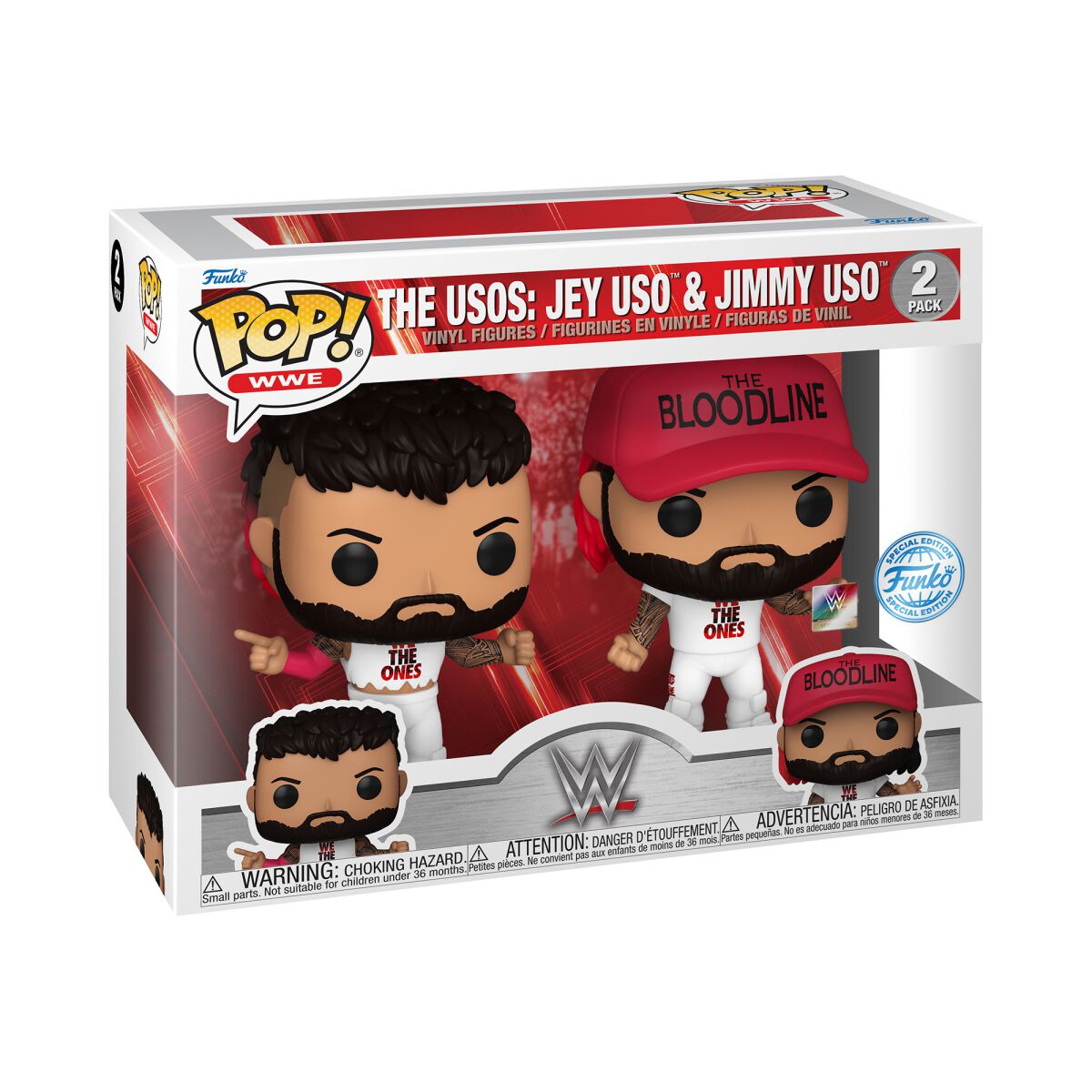 WWE The Usos: Jey Uso & Jimmy Uso (Wrestle Mania 39) (2 Pack) Vinyl Figur Funko Pop! multicolor von WWE