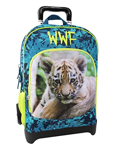 WWF Trolley Rucksack Trolley Unisex - Kinder und Jugendliche, grün, Taglia unica, Casual von Franco Cosimo Panini