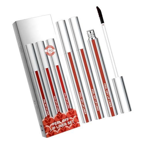 3 Stück Peeling Off Lip Liner Set Wasserdicht Matte Finish Für Präzise Lippe Kosmetik Mode Damen Geschenkset Liner von WWHJR