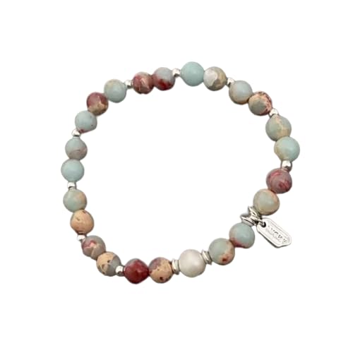 Stilvolle handgefertigte Halskette mit Natursteinperlen und Perlen Anhänger Dekoration für elegante Damen Accessoires Dopamin Boosting Halskette, Einheitsgröße, Wie beschrieben von WWHJR