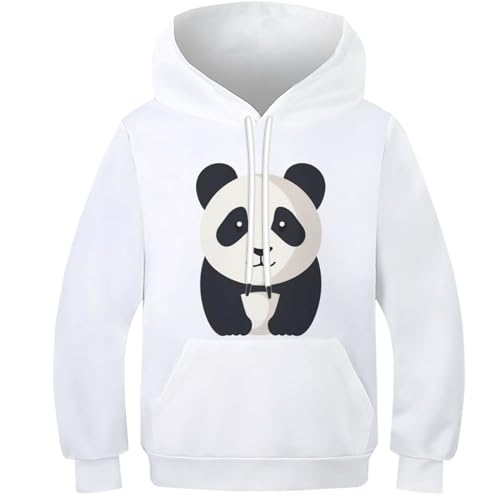 WWJLRLXTO Panda Hoodie Mädchen 3D Lustig Gedruckt Animal Kapuzenpullover Unisex Kinder Sweatshirt Alter 4-16 8-10Y von WWJLRLXTO