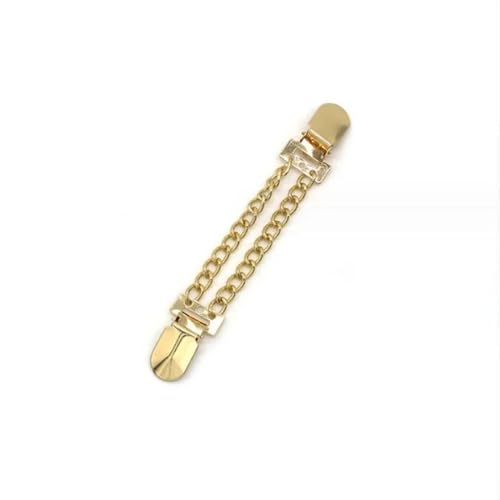 Schal Strickjacken Clips 2 Stück Cardigan Clip Hemd Pullover Kragen Ente Clip Perle Strass Bluse Schnalle Kleidung Dekoration Brosche Pin(Gold-color) von WWPMNQD