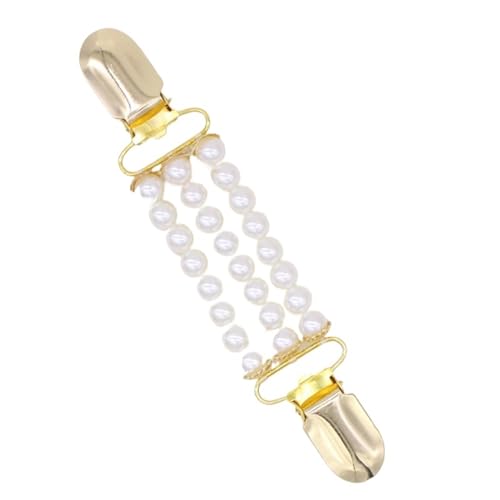 Schal Strickjacken Clips 2 Stück Retro Strickjacke Clip Hemd Pullover Kragen Clip Perle Strass Bluse Schnalle Kleidung Dekoration Brosche Pin(2) von WWPMNQD
