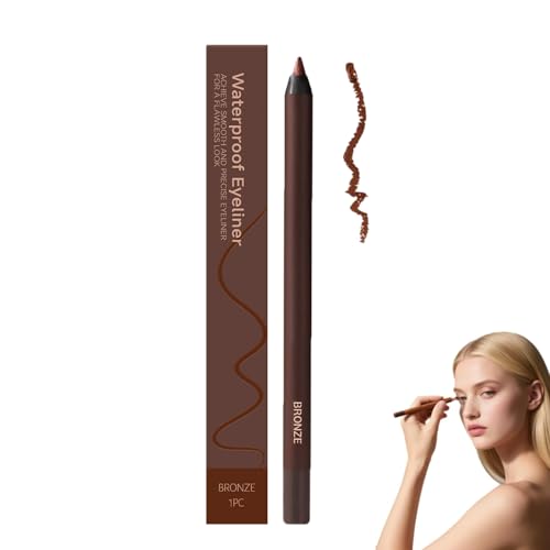 24 Hr Waterproof Eyeliner Duo Sharpenable Eye Pencil,Glatt Pflaumen Eyeliner Langanhaltender,Eyeliners Wasserdichtes Bleistift,Kein Verschmieren Einfach Zu Färben (Bronze) von WWWSENSEN