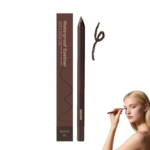 24 Hr Waterproof Eyeliner Duo Sharpenable Eye Pencil,Glatt Pflaumen Eyeliner Langanhaltender,Eyeliners Wasserdichtes Bleistift,Kein Verschmieren Einfach Zu Färben (Brown) von WWWSENSEN