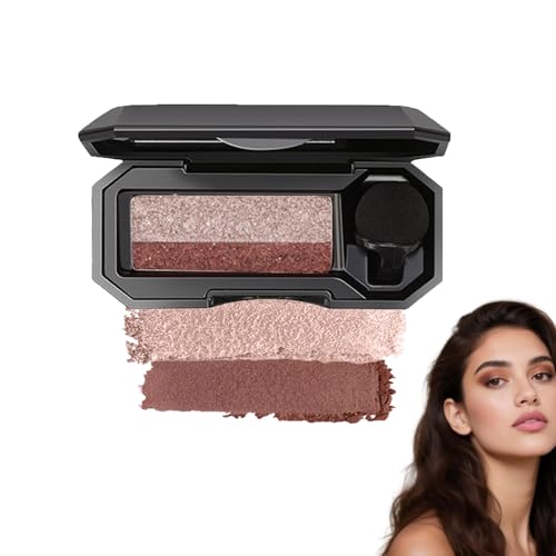 Perfect Dual Color Eyeshadow,Zwei-Farbiger Wasserdichter Lidschatten,Eyeshadow Palette Mit Lidschatten Applikator,Lang Anhaltende Für Augen-Makeup (1#Red Brown) von WWWSENSEN