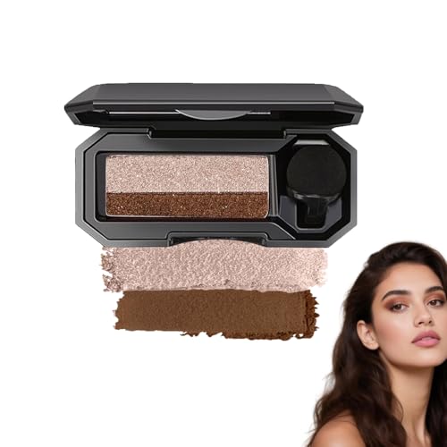 Perfect Dual Color Eyeshadow,Zwei-Farbiger Wasserdichter Lidschatten,Eyeshadow Palette Mit Lidschatten Applikator,Lang Anhaltende Für Augen-Makeup (2#Earth Color) von WWWSENSEN
