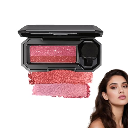 Perfect Dual Color Eyeshadow,Zwei-Farbiger Wasserdichter Lidschatten,Eyeshadow Palette Mit Lidschatten Applikator,Lang Anhaltende Für Augen-Makeup (3#Pink Red) von WWWSENSEN