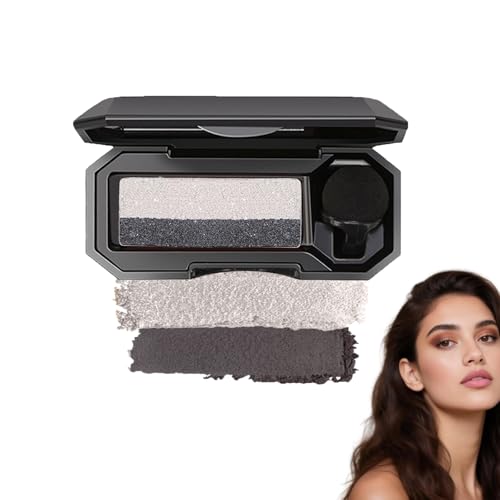 Perfect Dual Color Eyeshadow,Zwei-Farbiger Wasserdichter Lidschatten,Eyeshadow Palette Mit Lidschatten Applikator,Lang Anhaltende Für Augen-Makeup (6#Black White) von WWWSENSEN