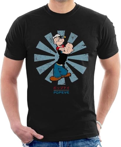 Popeye Retro Japanese Men's T-Shirt Hemden(X-Large) von WWX9NLEE