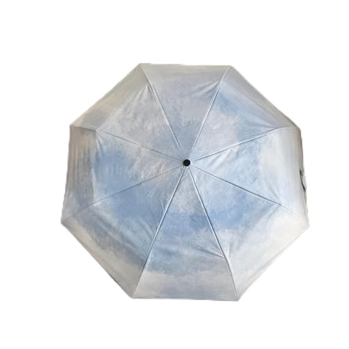 Regenschirm, Sonnenschirm Freien Uv-Schutz, Automatik Faltschirm Winddicht Regenfest, Leicht Kompakt, Portable Umbrella Travel, Durable Regenschirm (Der Osten Ist Weiß) von WWYL