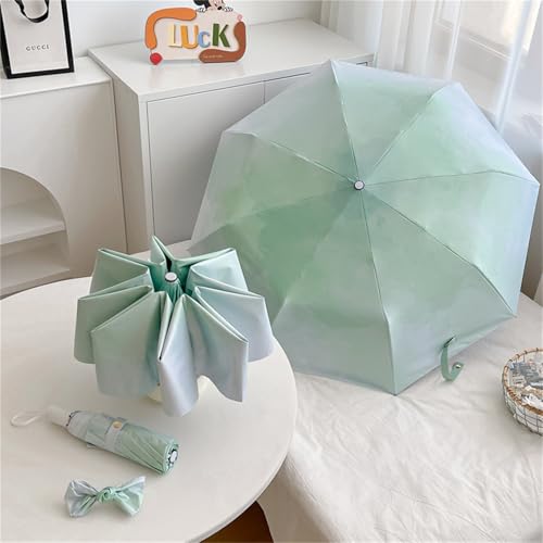 Regenschirm, Sonnenschirm Freien Uv-Schutz, Automatik Faltschirm Winddicht Regenfest, Leicht Kompakt, Portable Umbrella Travel, Durable Regenschirm (FrüHlingsgefäLle) von WWYL