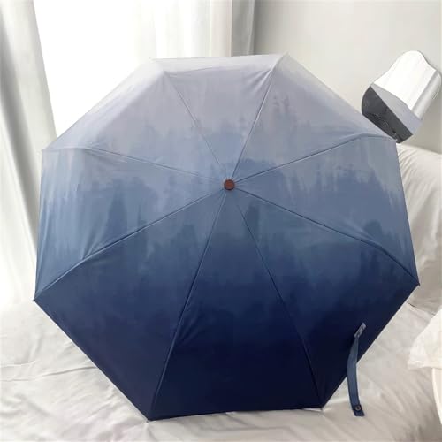 Regenschirm, Sonnenschirm Freien Uv-Schutz, Automatik Faltschirm Winddicht Regenfest, Leicht Kompakt, Portable Umbrella Travel, Durable Regenschirm (Meer- Und Himmelblau) von WWYL