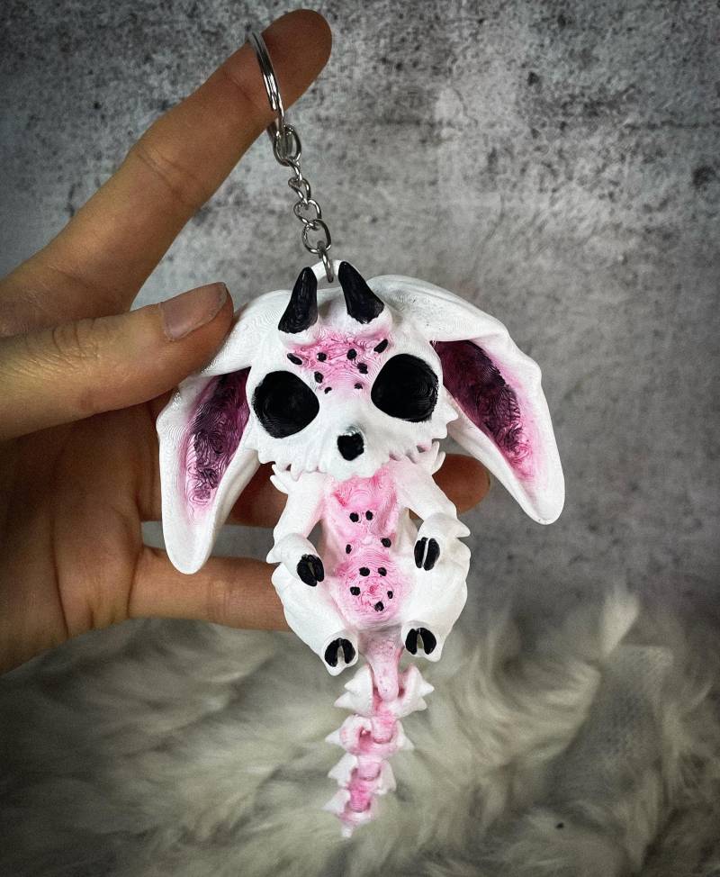 Schlüsselanhänger Dämon Hund Tier Skelett Schädel Goblin Satanic von WWonderlanddolls