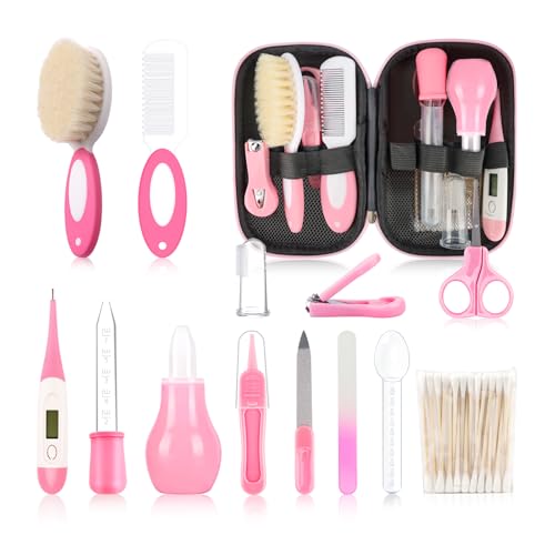 Baby-Kamm- und Bürsten-Set (20-teiliges Set), Babypflegeset für Kleinkinder, Sicherheitspflege-Set mit Haarbürsten-Kamm von WXA