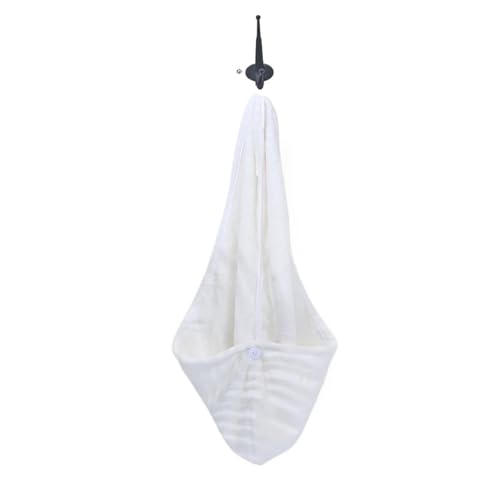 Handtuch Für Haare Duschhaube Haar Schnelltrocknen Trockner Handtuch Bad Wrap Cap Quick Hat Turban Dry Duschhaube(White) von WXBCDS