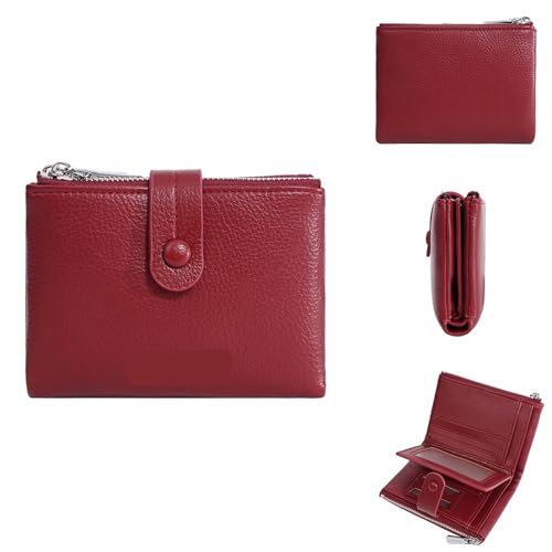 WXBCDS Geldbörse Damen Einfache Frauen Brieftaschen Karte Halter Weibliche Geldbörsen Halter Doppel(Red) von WXBCDS