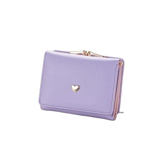 WXBCDS Geldbörse Damen Frauen Brieftasche Kurze Frauen Brieftasche Karte Halter Dame Geldbörse for Weibliche Clutch(Light Purple) von WXBCDS