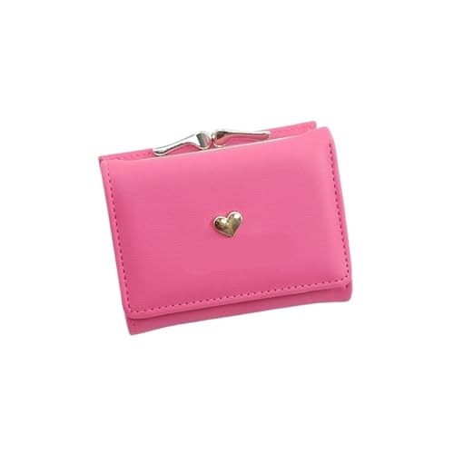 WXBCDS Geldbörse Damen Frauen Brieftasche Kurze Frauen Brieftasche Karte Halter Frau Geldbörse for Weibliche Clutch(Red) von WXBCDS