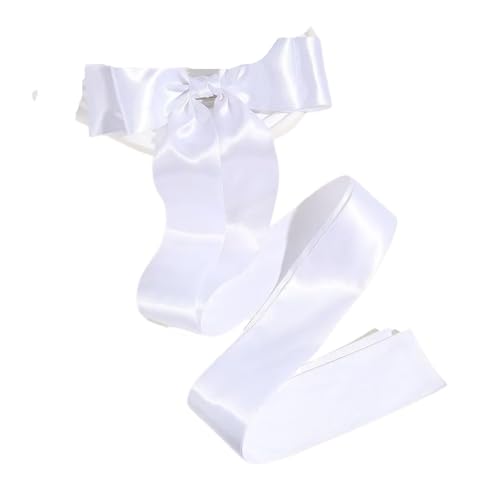 WXBCDS Haarschleifen Mädchen 100 cm Lange Weiße Schleife Haarspange Frauen Mädchen Party Ballett Bowknot Haarspangen Clip Hinterkopf Haarnadel Haarschmuck(White) von WXBCDS