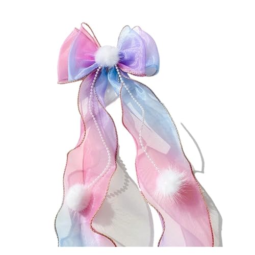 WXBCDS Haarschleifen Mädchen Haarschmuck Perlenquasten Schleifen Bänder Geflochtene Haarnadeln Kopfschmuck Sommer Mädchen Prinzessin Haarnadeln(Hairpin 736-6) von WXBCDS