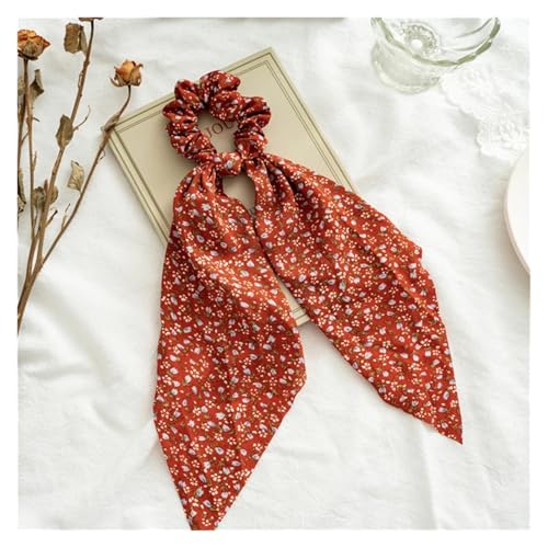 WXBCDS Kopftuch Damen Drucken Schleife Scrunchies Haarband for Frauen elastisches Haarband Mädchen Schachtelhalm Haargummis Haar-Accessoires(Style 12-2) von WXBCDS