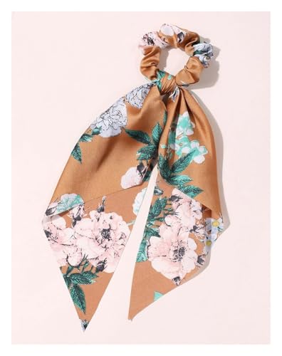 WXBCDS Kopftuch Damen Drucken Schleife Scrunchies Haarband for Frauen elastisches Haarband Mädchen Schachtelhalm Haargummis Haar-Accessoires(Style 2-3) von WXBCDS