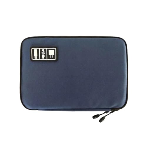 WXBCDS Reise Elektronik Organizer 1pc Schwarz Grün Lagerung Tasche Elektronische Zubehör Organizer Tragbare USB Daten Kabel Ladegerät Stecker Reise wasserdichte Organizer(1pc Dark Blue) von WXBCDS