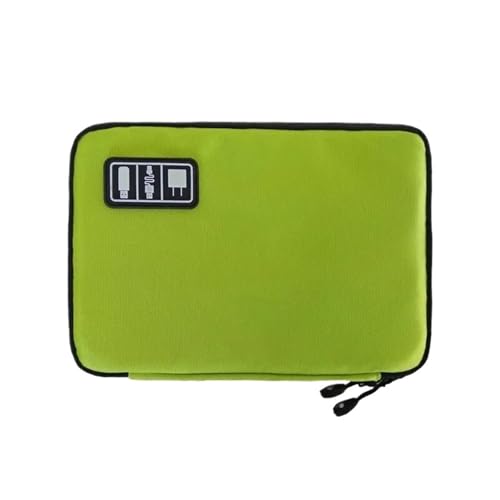 WXBCDS Reise Elektronik Organizer 1pc Schwarz Grün Lagerung Tasche Elektronische Zubehör Organizer Tragbare USB Daten Kabel Ladegerät Stecker Reise wasserdichte Organizer(1pc Green) von WXBCDS
