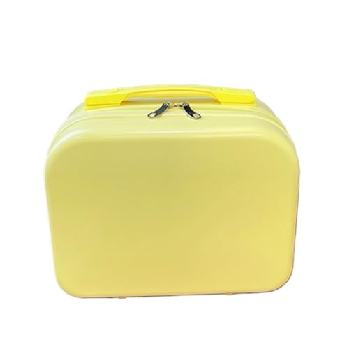 WXBCDS Reisekoffer Gepäck Weibliche 14 Zoll Koffer Frauen Kosmetik Fall Mini Tragbare Boarding Fall Kleine Reise Business Tasche Make-Up Lagerung Box(Light Yellow) von WXBCDS